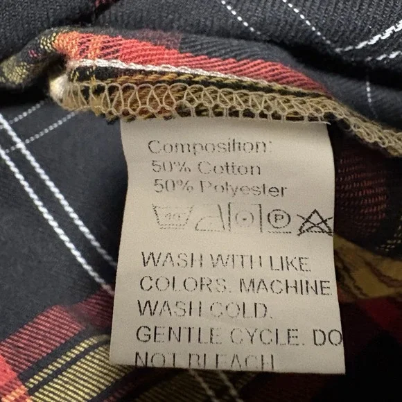 Mens Corduroy Shirt XXL Khaki Long Sleeve Button Up Flannel Plaid Shacket - Picture 11 of 14